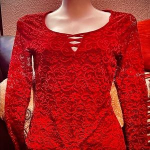 Beautiful red lace top